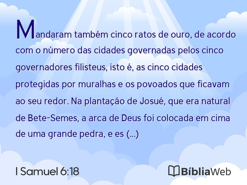 I Samuel 6:18 em imagem para compartilhar