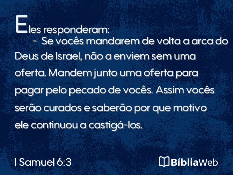 I Samuel 6:3 em imagem para compartilhar