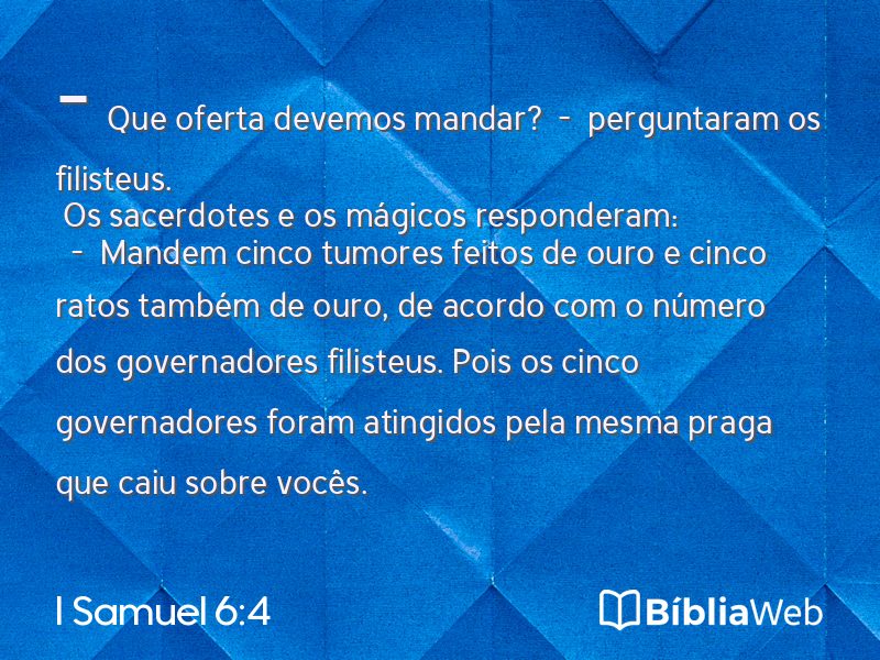 I Samuel 6:4 em imagem para compartilhar