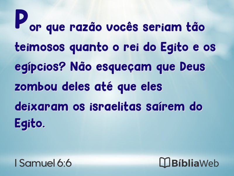 I Samuel 6:6 em imagem para compartilhar