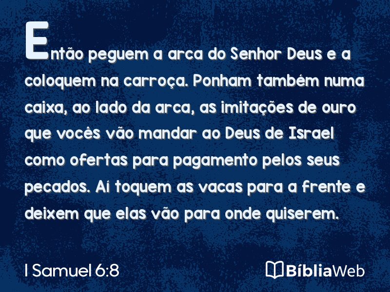 I Samuel 6:8 em imagem para compartilhar