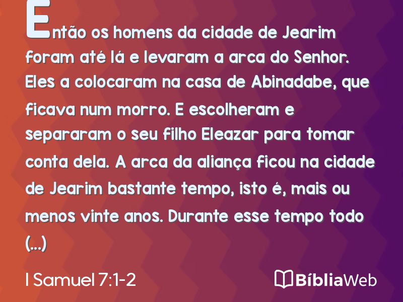 I Samuel 7:1-2 em imagem para compartilhar