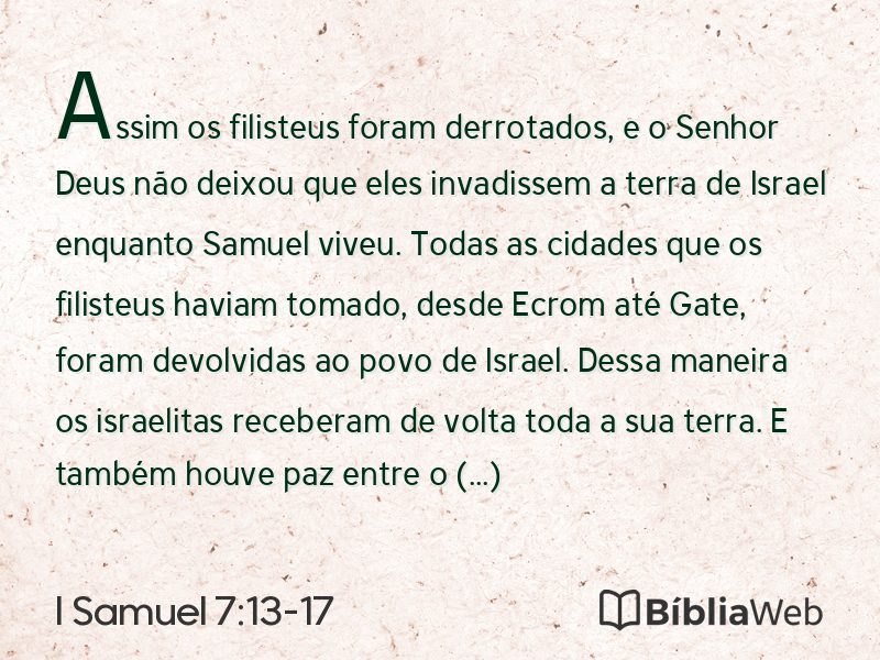 I Samuel 7:13-17 em imagem para compartilhar