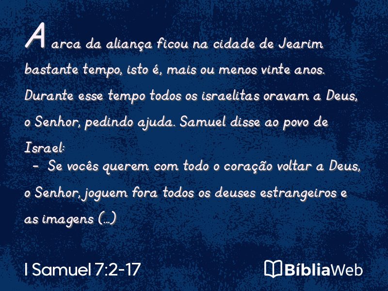 I Samuel 7:2-17 em imagem para compartilhar