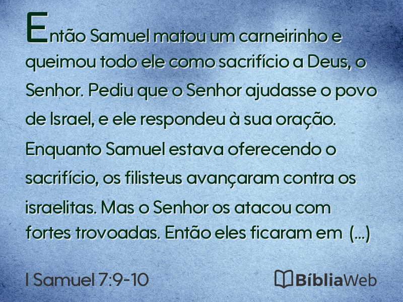 I Samuel 7:9-10 em imagem para compartilhar