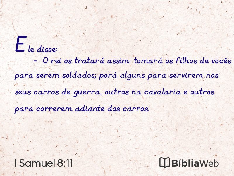 I Samuel 8:11 em imagem para compartilhar