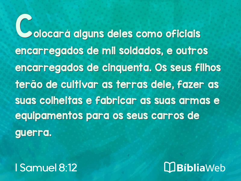 I Samuel 8:12 em imagem para compartilhar