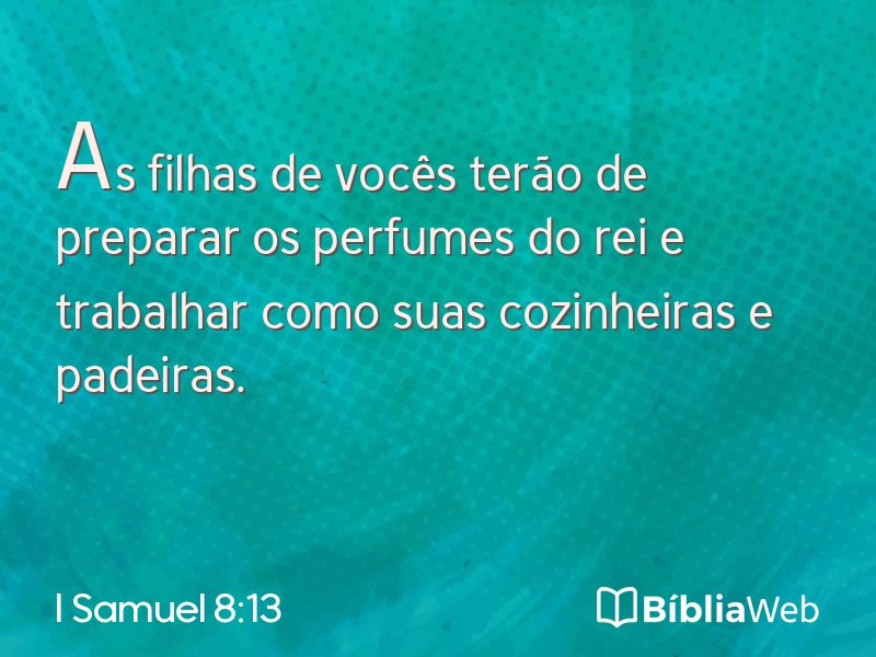 I Samuel 8:13 em imagem para compartilhar