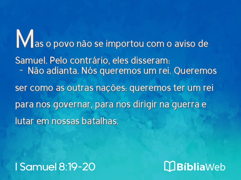 I Samuel 8:19-20 em imagem para compartilhar
