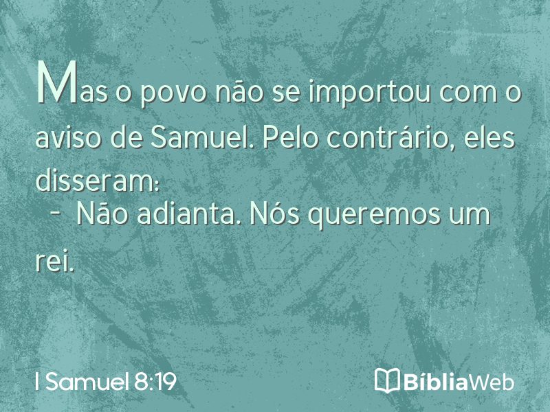 I Samuel 8:19 em imagem para compartilhar