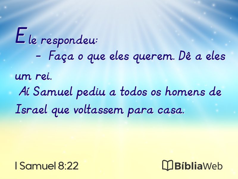 I Samuel 8:22 em imagem para compartilhar