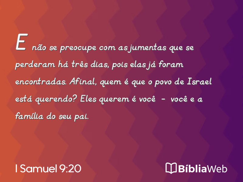 I Samuel 9:20 em imagem para compartilhar