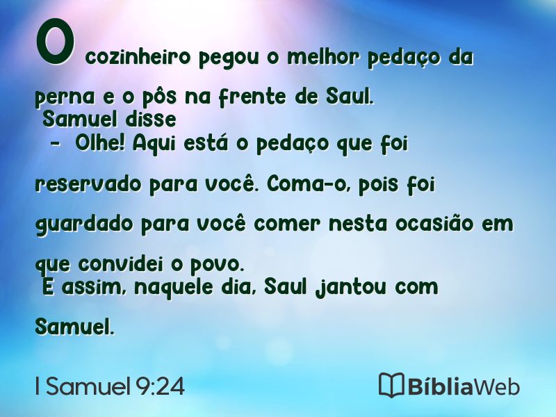 I Samuel 9:24 em imagem para compartilhar