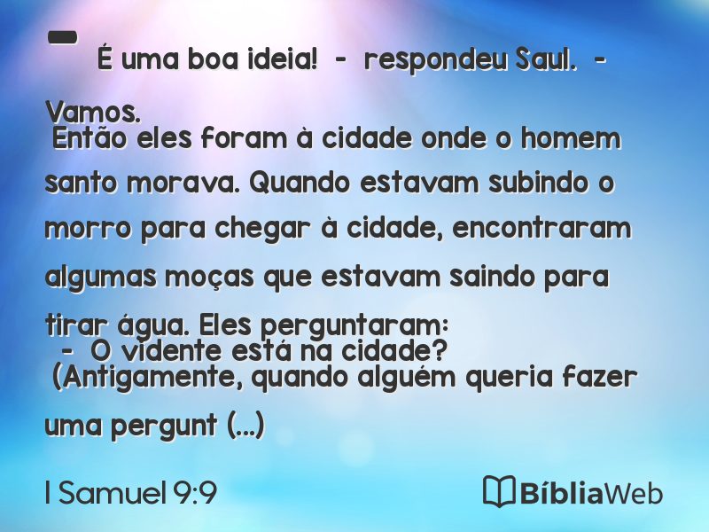I Samuel 9:9 em imagem para compartilhar