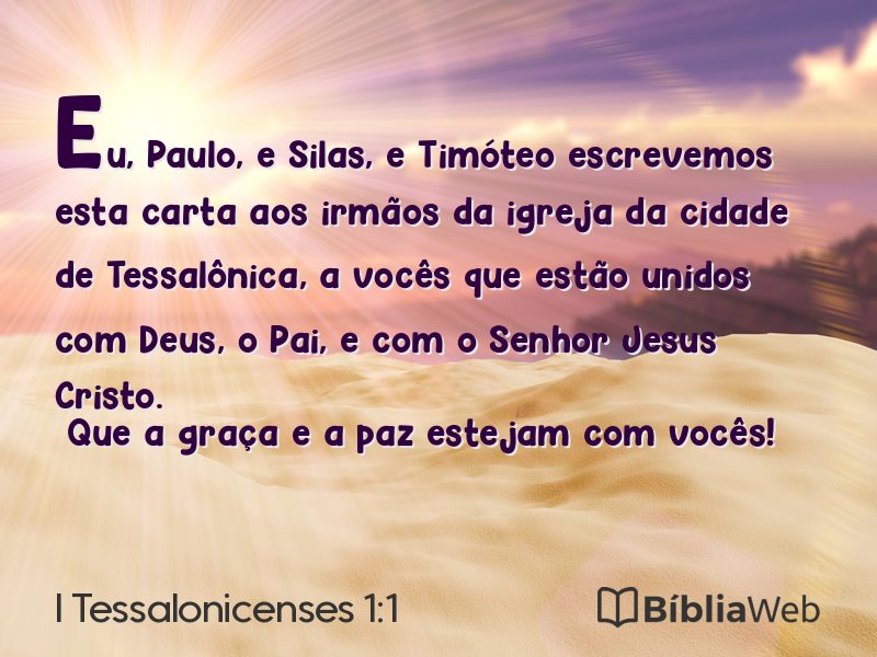 I Tessalonicenses 1:1 em imagem para compartilhar
