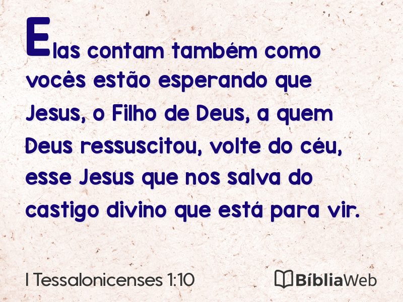 I Tessalonicenses 1:10 em imagem para compartilhar