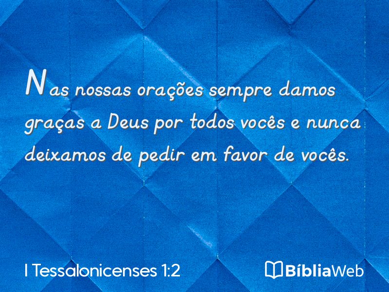 I Tessalonicenses 1:2 em imagem para compartilhar