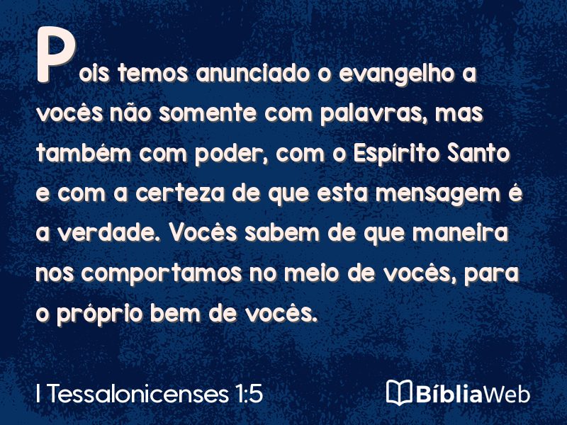 I Tessalonicenses 1:5 em imagem para compartilhar