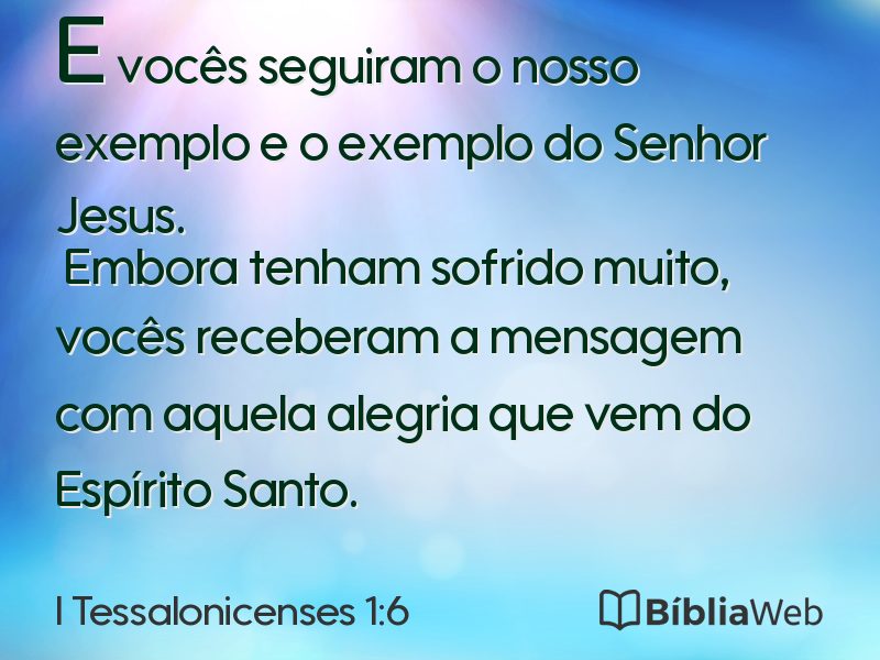 I Tessalonicenses 1:6 em imagem para compartilhar