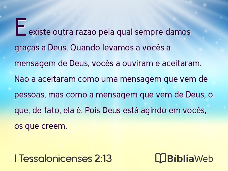 I Tessalonicenses 2:13 em imagem para compartilhar