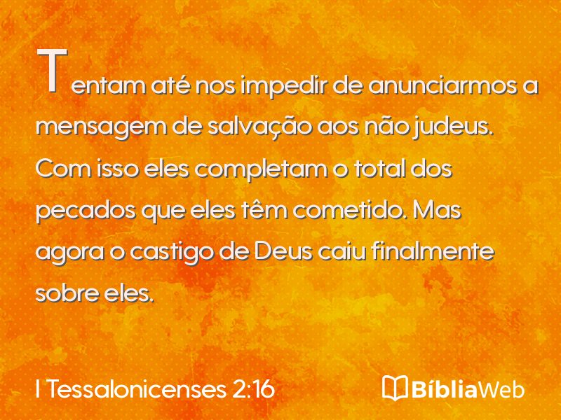 I Tessalonicenses 2:16 em imagem para compartilhar