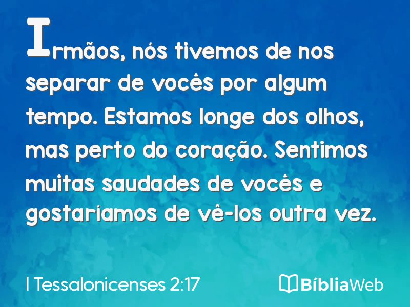 I Tessalonicenses 2:17 em imagem para compartilhar