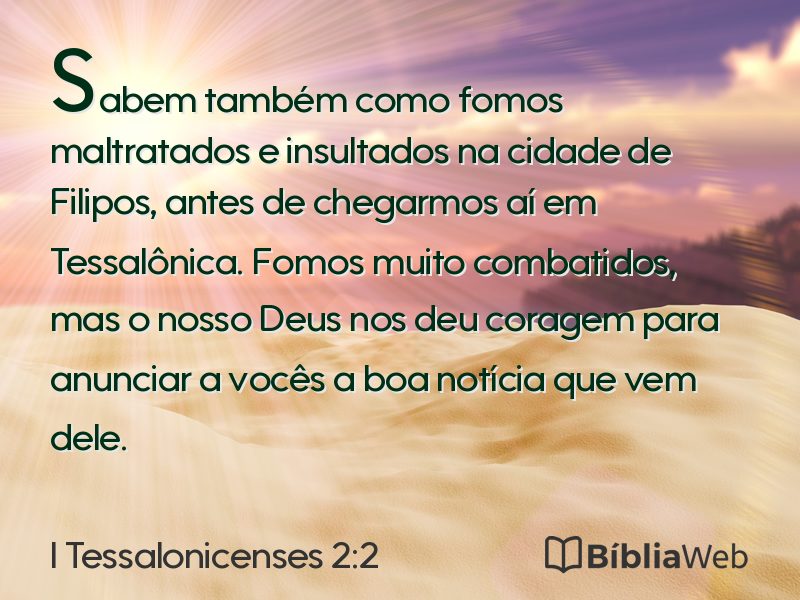 I Tessalonicenses 2:2 em imagem para compartilhar