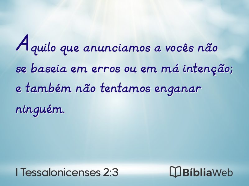 I Tessalonicenses 2:3 em imagem para compartilhar