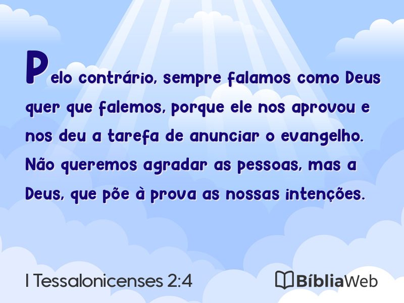 I Tessalonicenses 2:4 em imagem para compartilhar