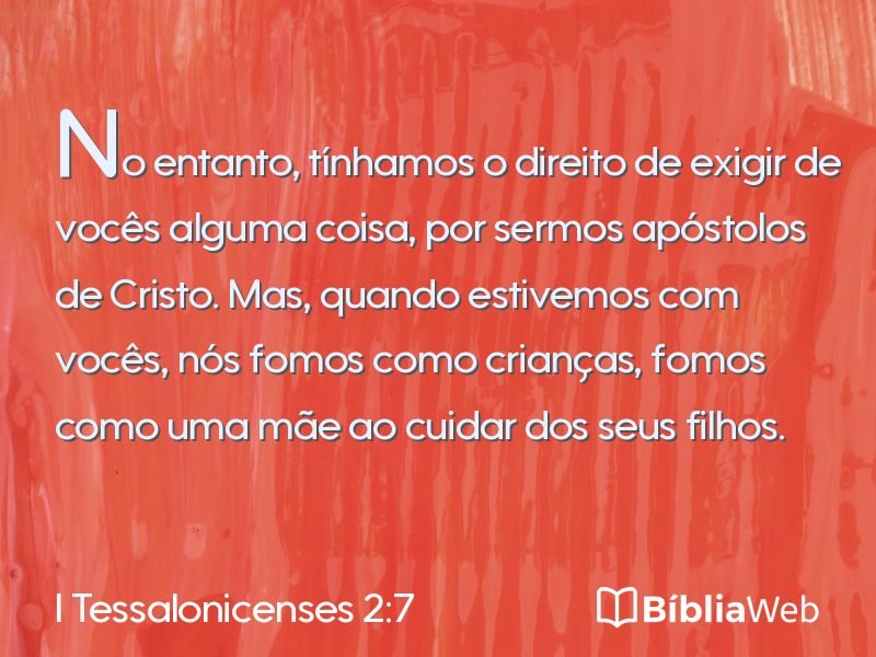 I Tessalonicenses 2:7 em imagem para compartilhar
