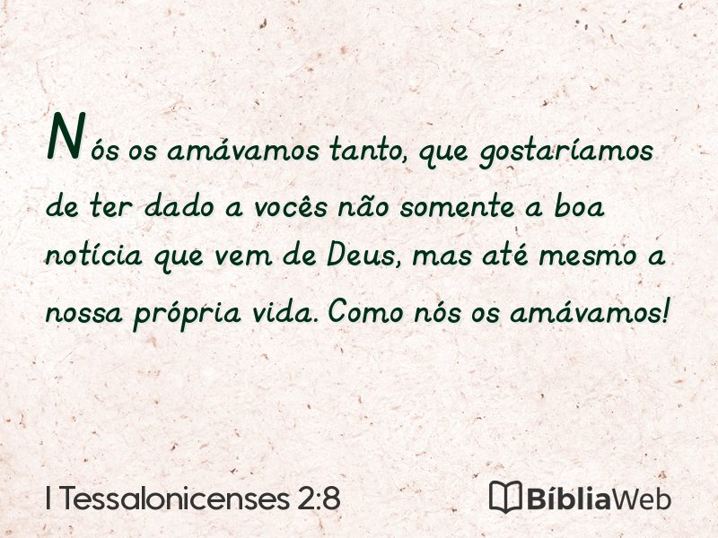 I Tessalonicenses 2:8 em imagem para compartilhar