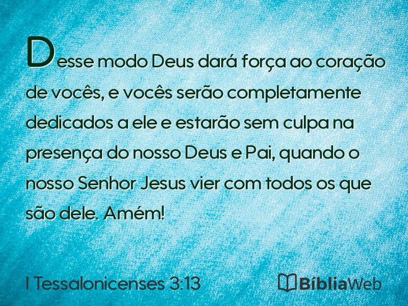 I Tessalonicenses 3:13 em imagem para compartilhar