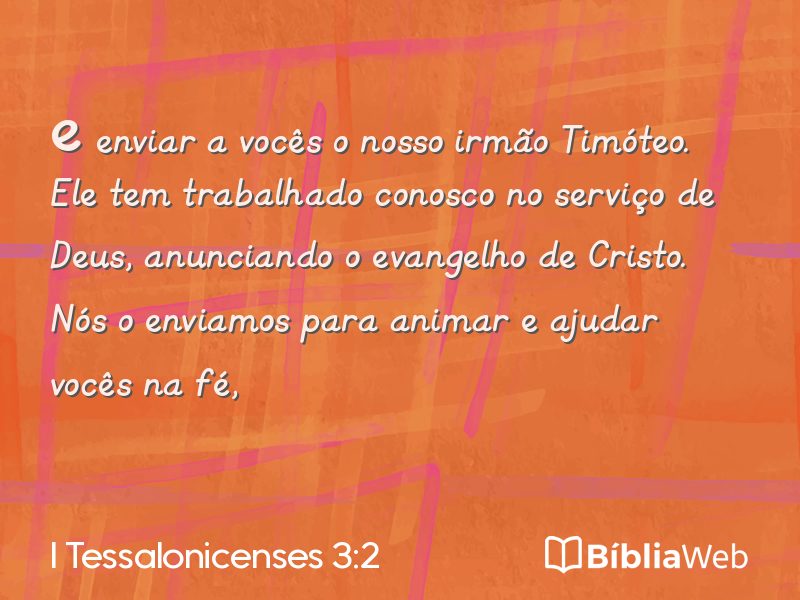I Tessalonicenses 3:2 em imagem para compartilhar