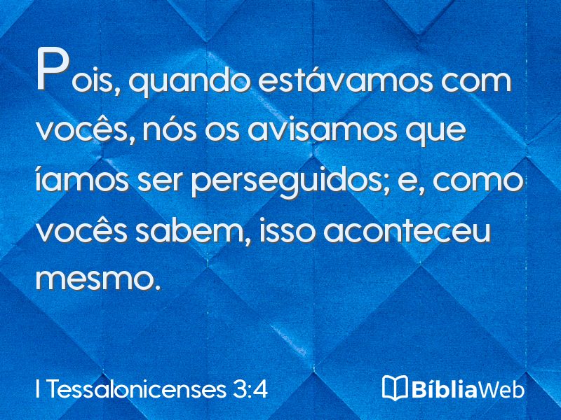 I Tessalonicenses 3:4 em imagem para compartilhar