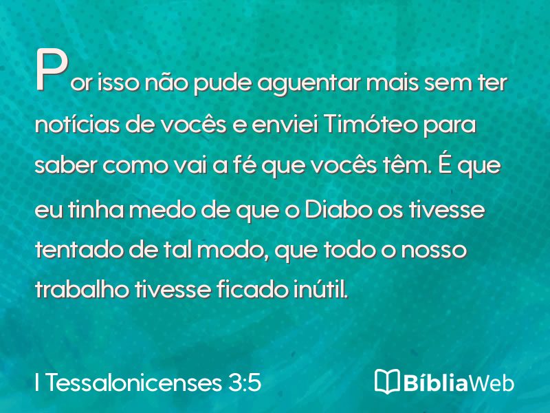 I Tessalonicenses 3:5 em imagem para compartilhar