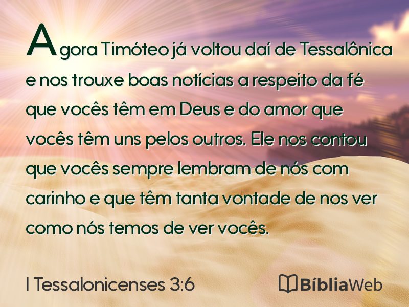 I Tessalonicenses 3:6 em imagem para compartilhar