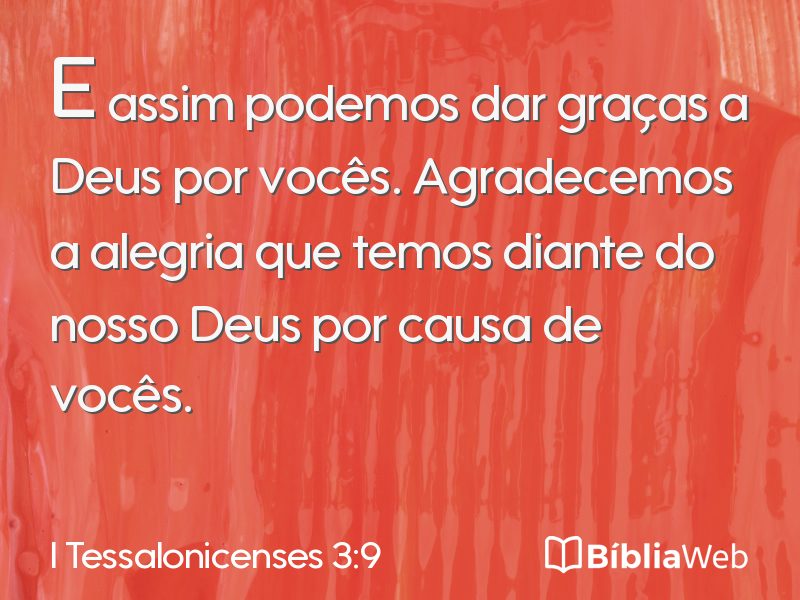 I Tessalonicenses 3:9 em imagem para compartilhar