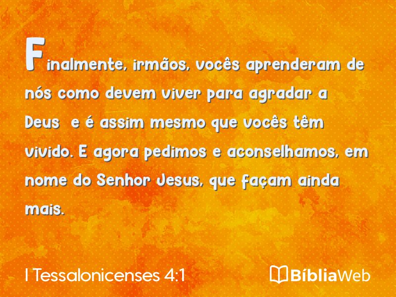 I Tessalonicenses 4:1 em imagem para compartilhar