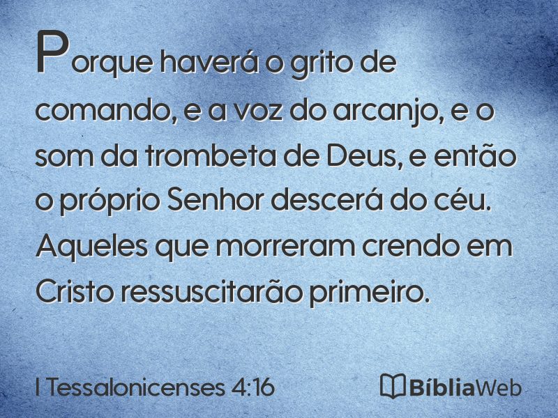I Tessalonicenses 4:16 em imagem para compartilhar