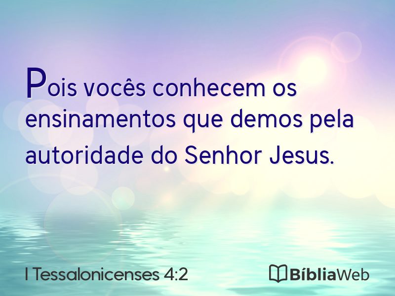 I Tessalonicenses 4:2 em imagem para compartilhar