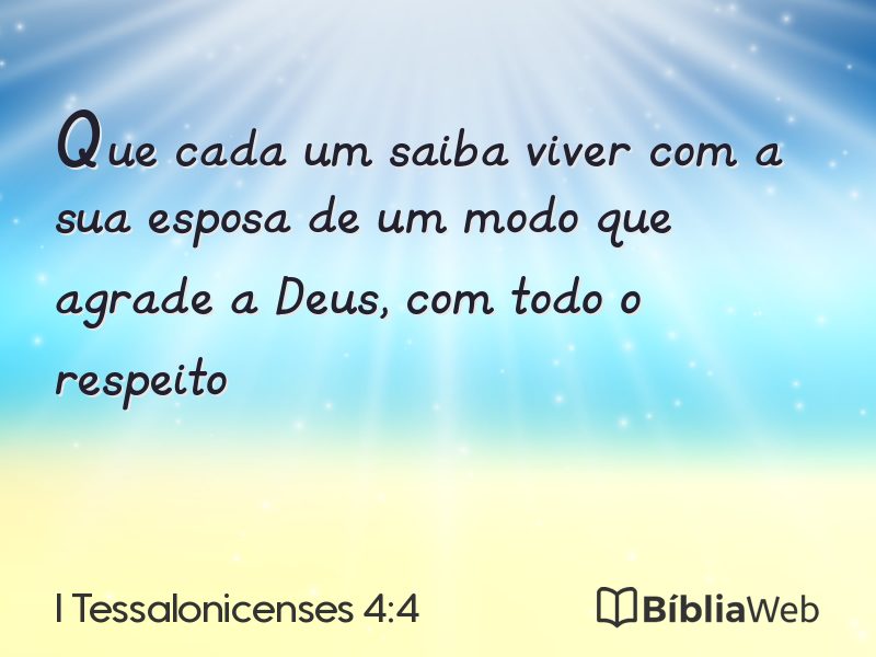 I Tessalonicenses 4:4 em imagem para compartilhar