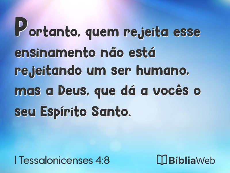 I Tessalonicenses 4:8 em imagem para compartilhar