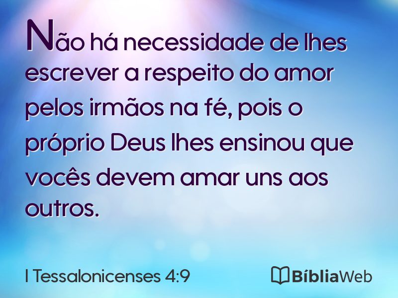 I Tessalonicenses 4:9 em imagem para compartilhar