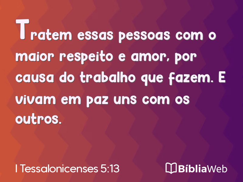 I Tessalonicenses 5:13 em imagem para compartilhar