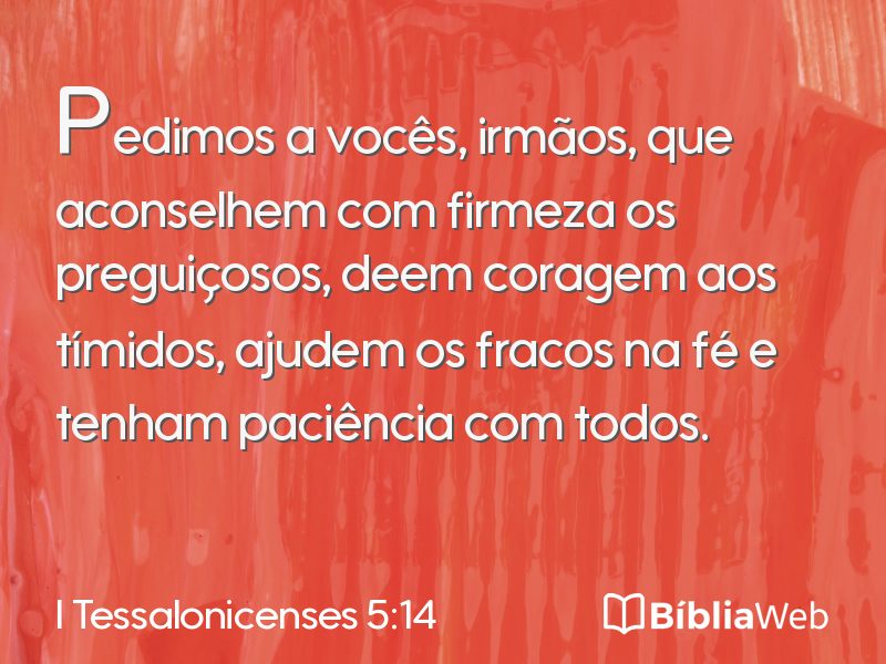 I Tessalonicenses 5:14 em imagem para compartilhar