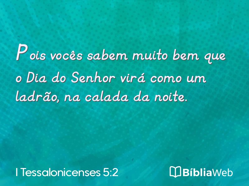 I Tessalonicenses 5:2 em imagem para compartilhar