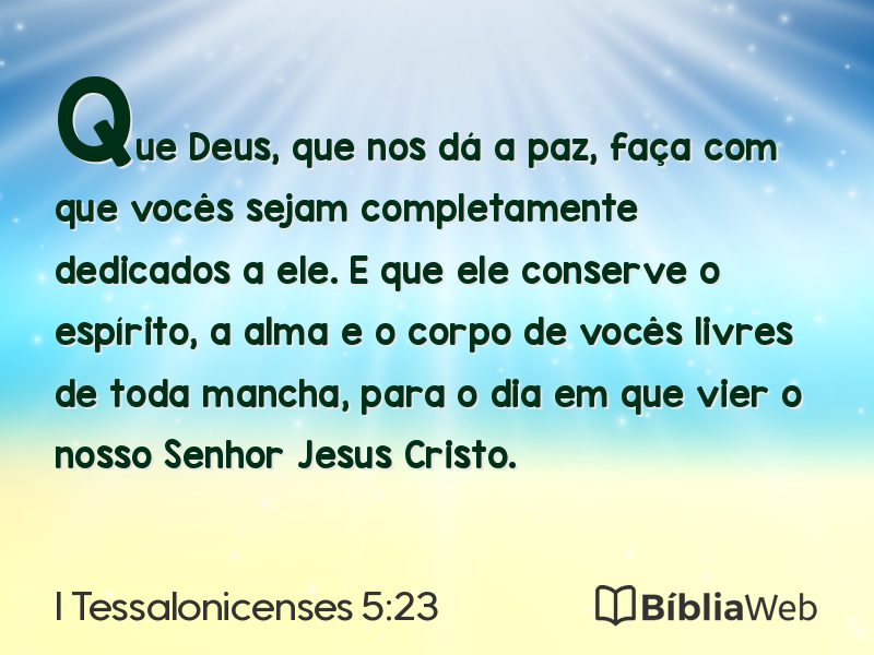 I Tessalonicenses 5:23 em imagem para compartilhar