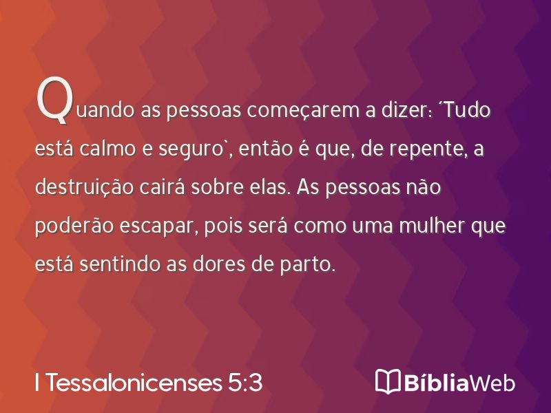 I Tessalonicenses 5:3 em imagem para compartilhar