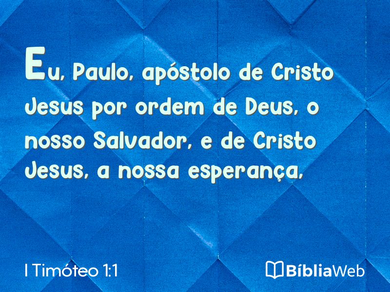 I Timóteo 1:1 em imagem para compartilhar
