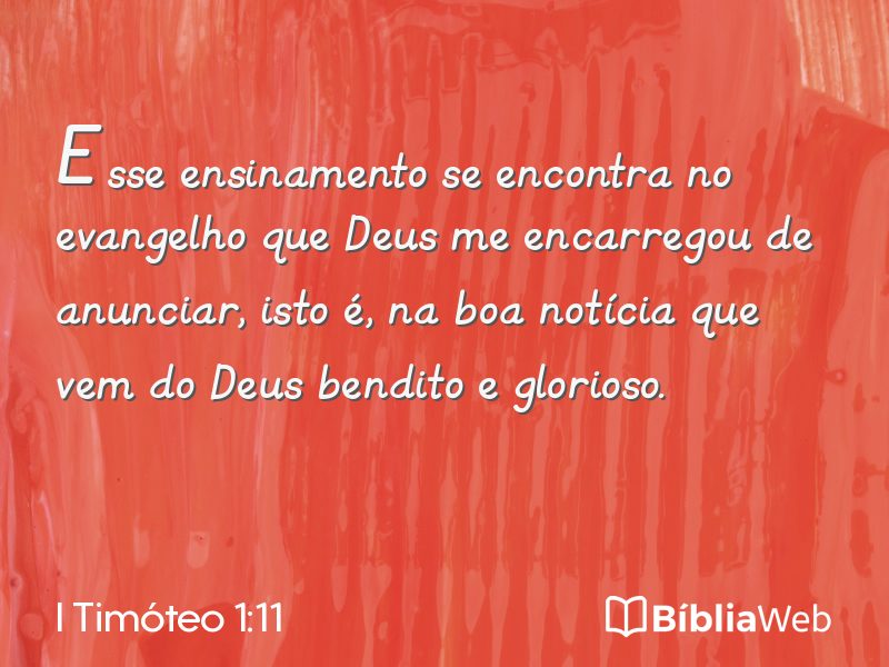 I Timóteo 1:11 em imagem para compartilhar